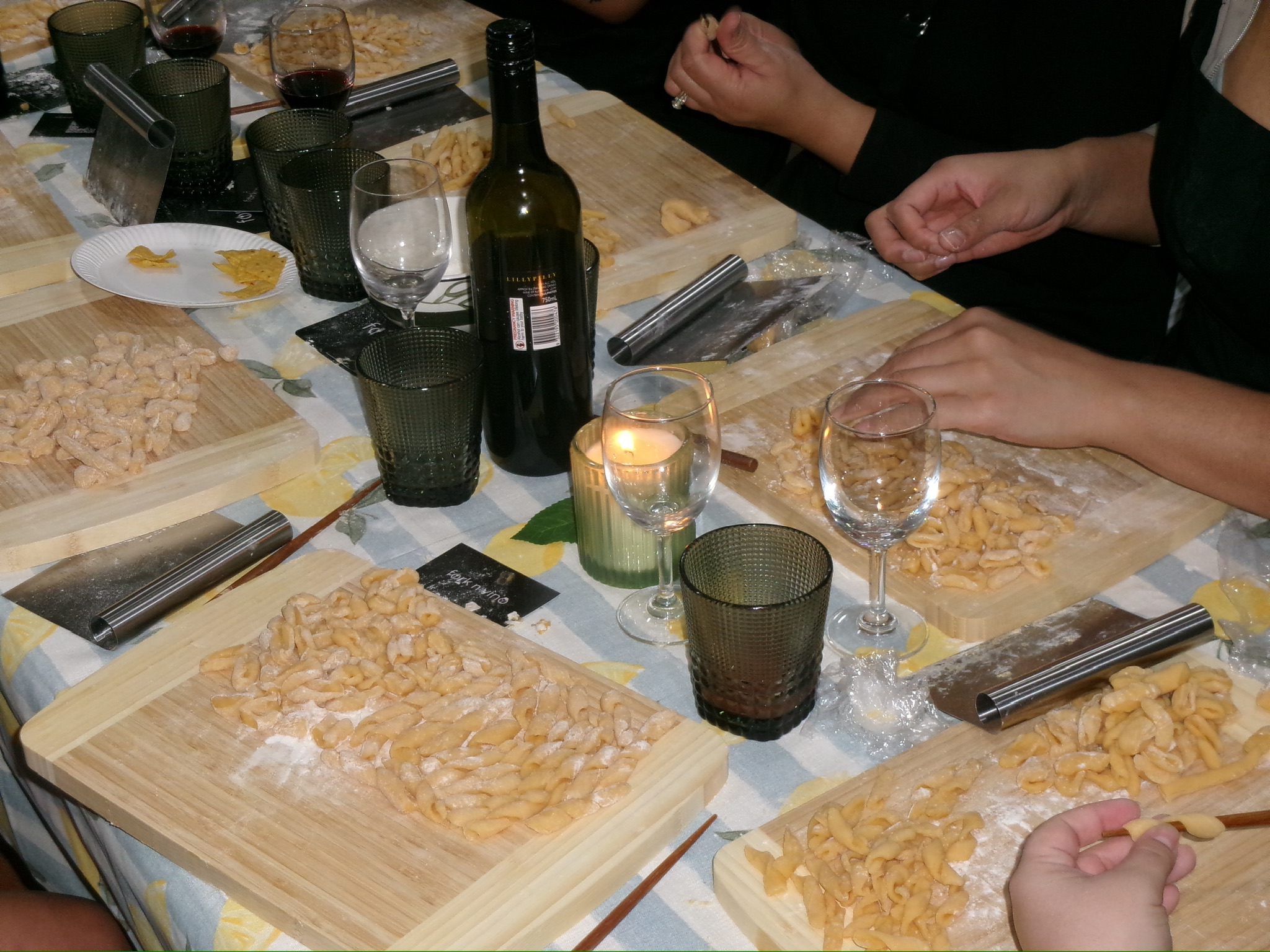 pasta making on table